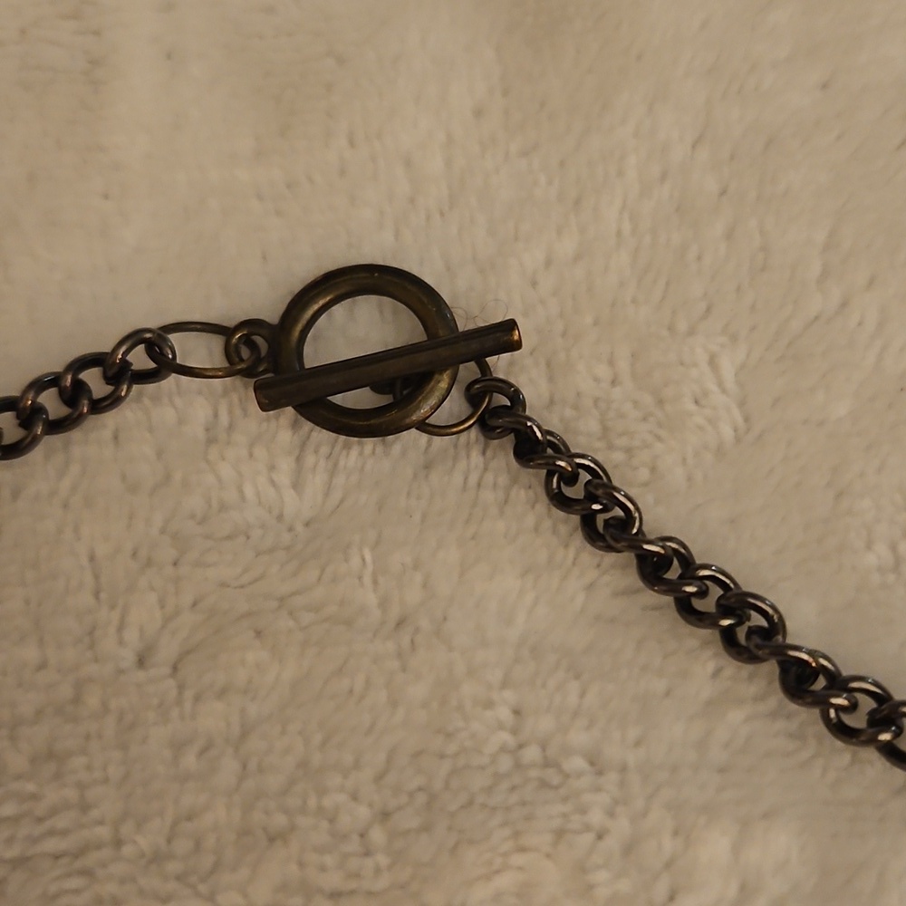 Vintage Bronze Heart Key Bird Leaves Charm Boho Chain Necklace - Picture 6 of 8